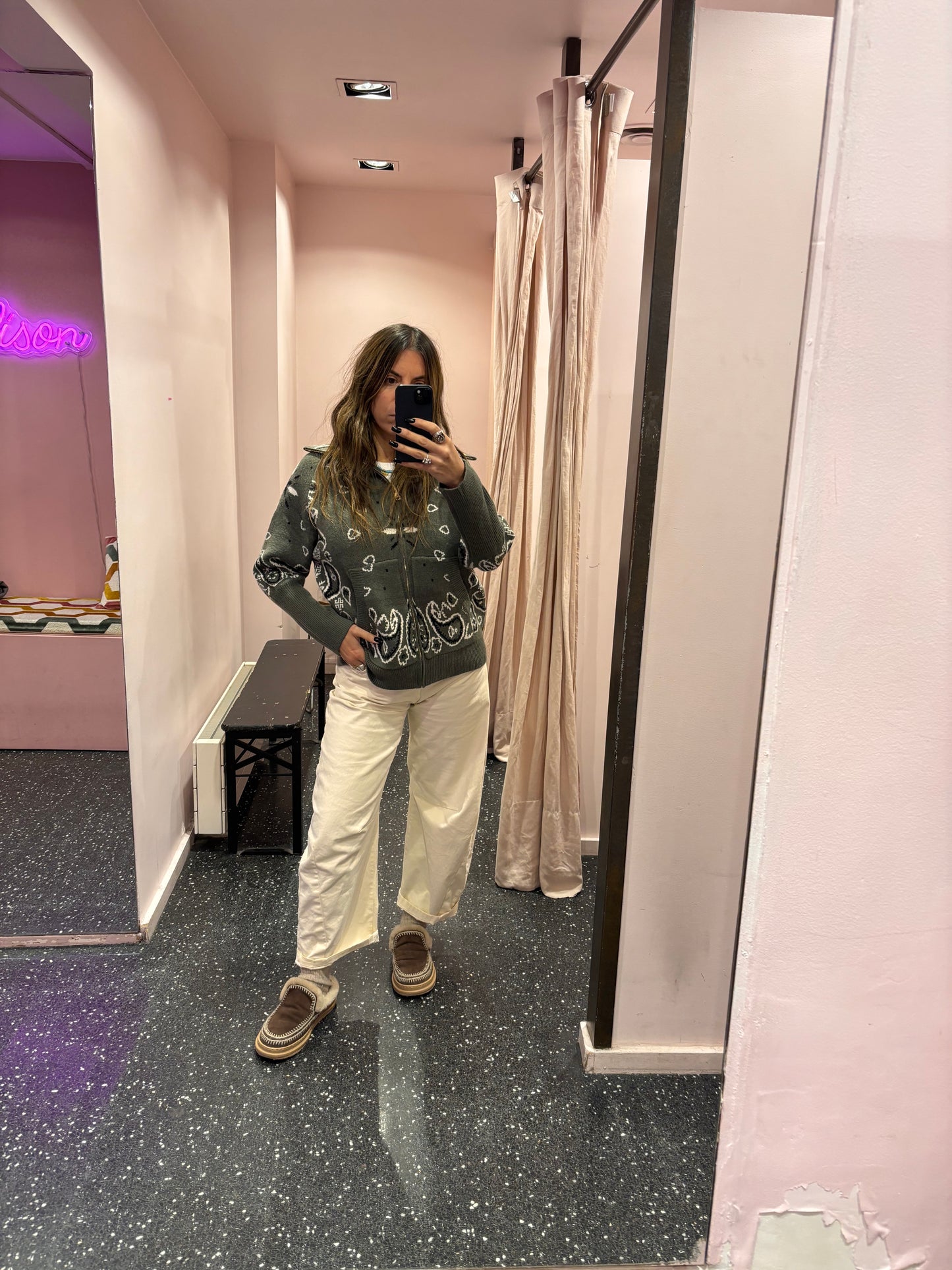 Gilet zippé imprimé bandana