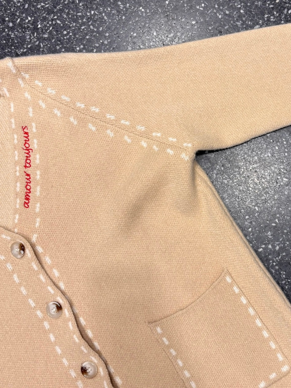 Gilet "Amour toujours" beige ou bleu ciel