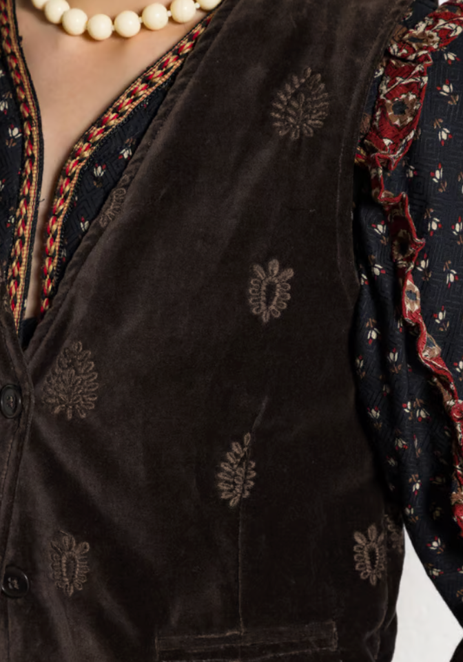 gilet Kafka velours macchiato maison hôtel par allison shop