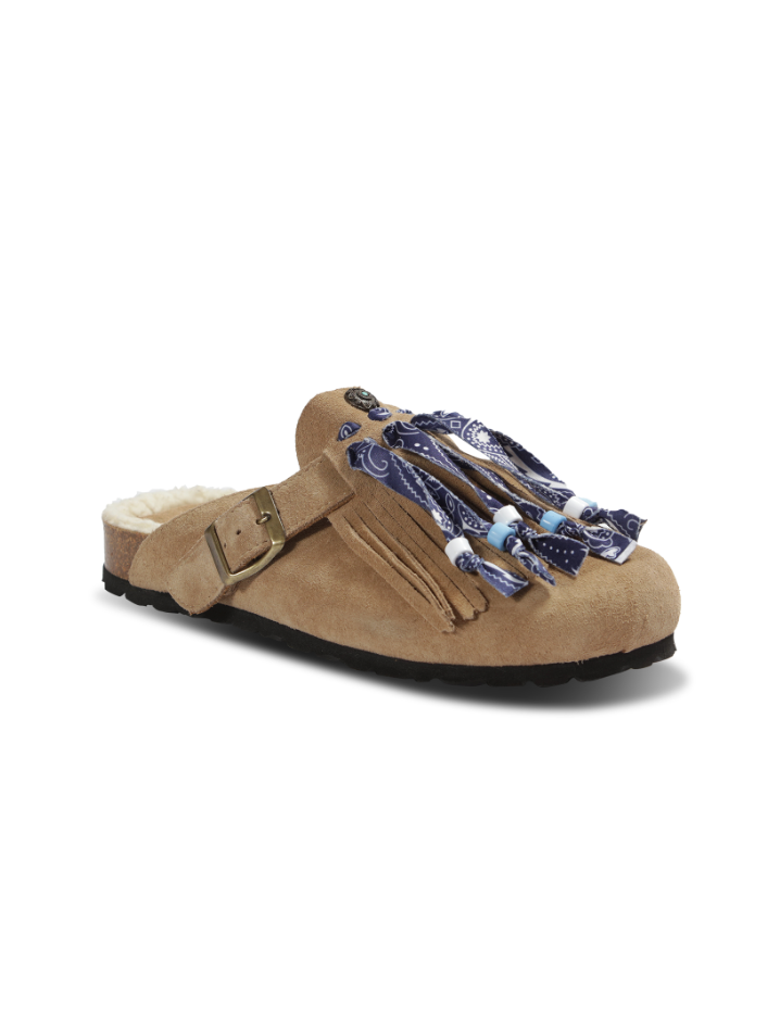 Sabots avec franges et perles, Arena (beige), LAGOA WORLD