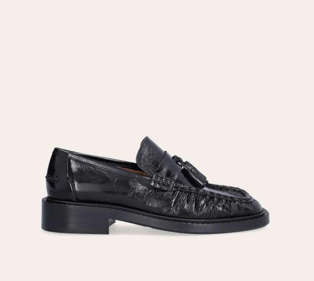 Mocassins en cuir verni noir - BILLI BI