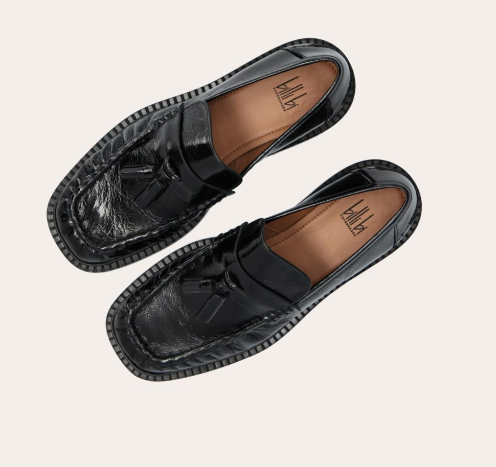 Mocassins en cuir verni noir - BILLI BI