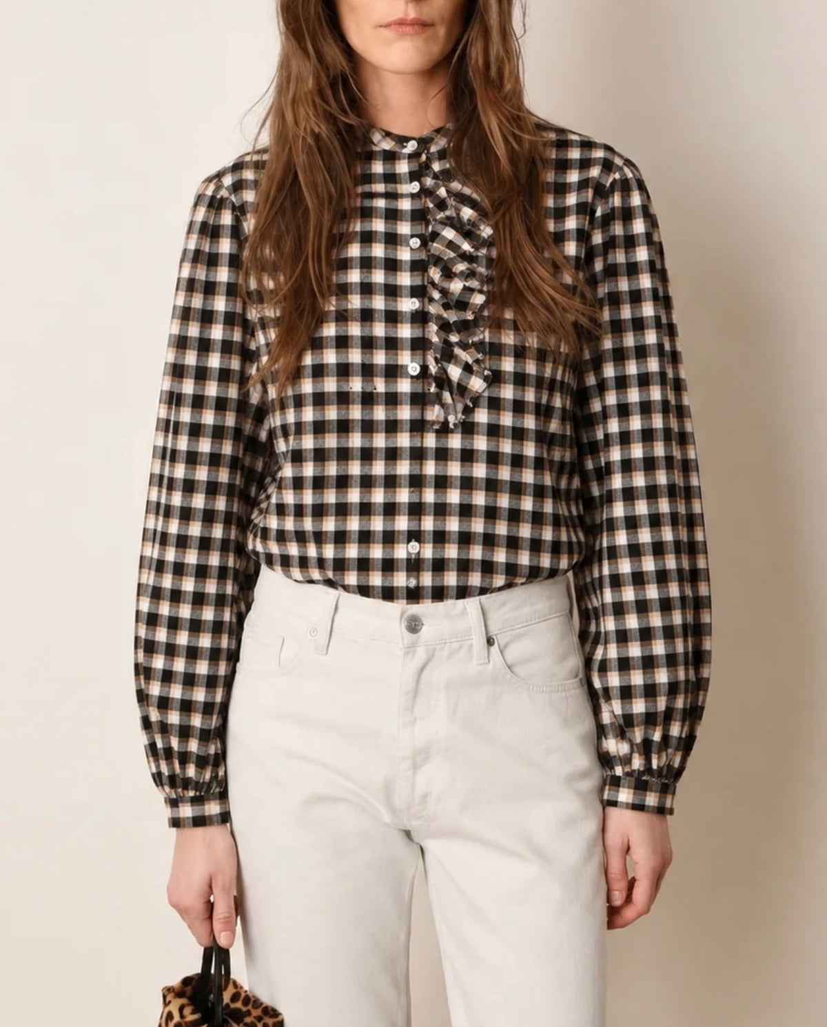 LAURENCE BRAS - Blouse à carreaux noirs