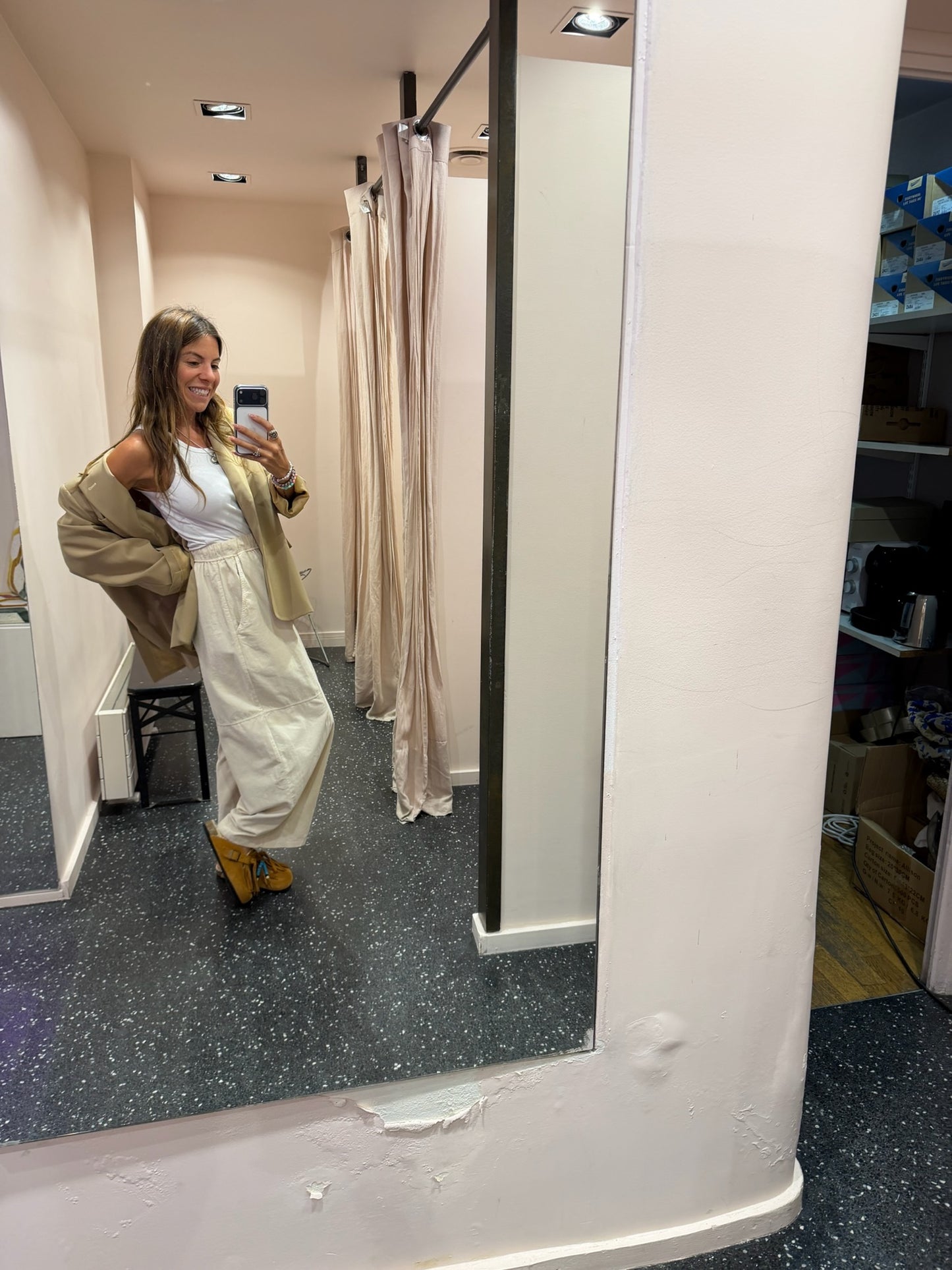 JOHANNA - pantalon large velours côtelé