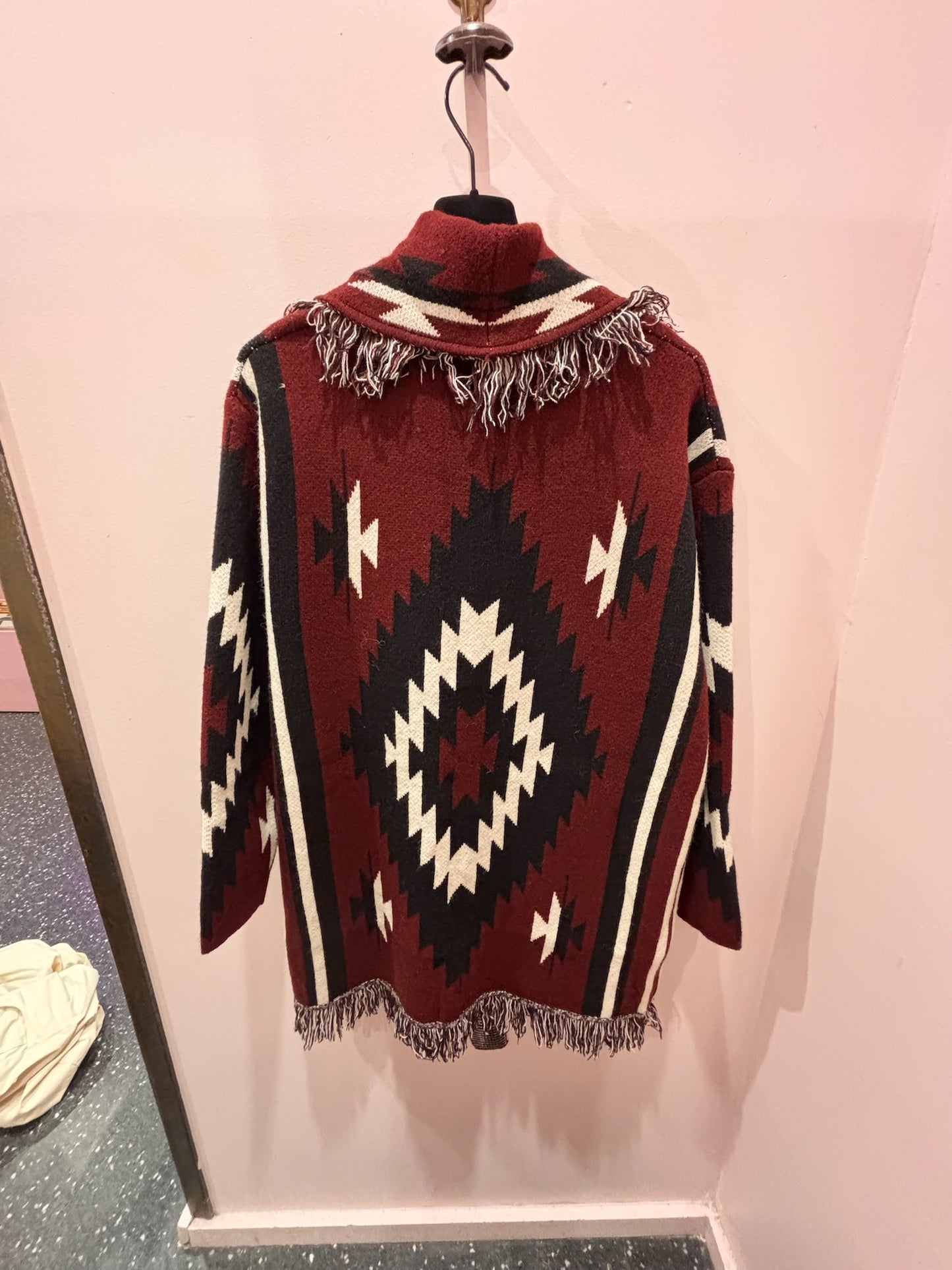 Gilet long motifs aztèques