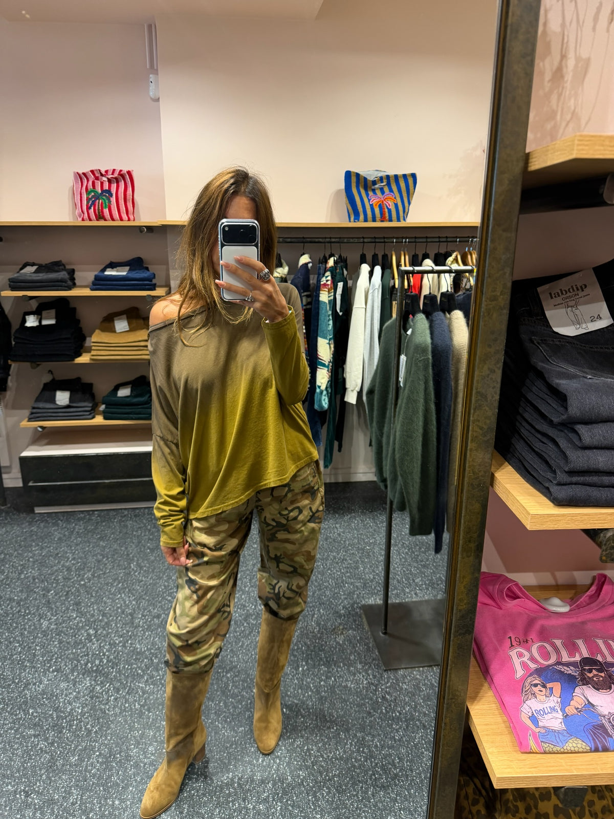 JOHANNA - Pantalon camouflage beige