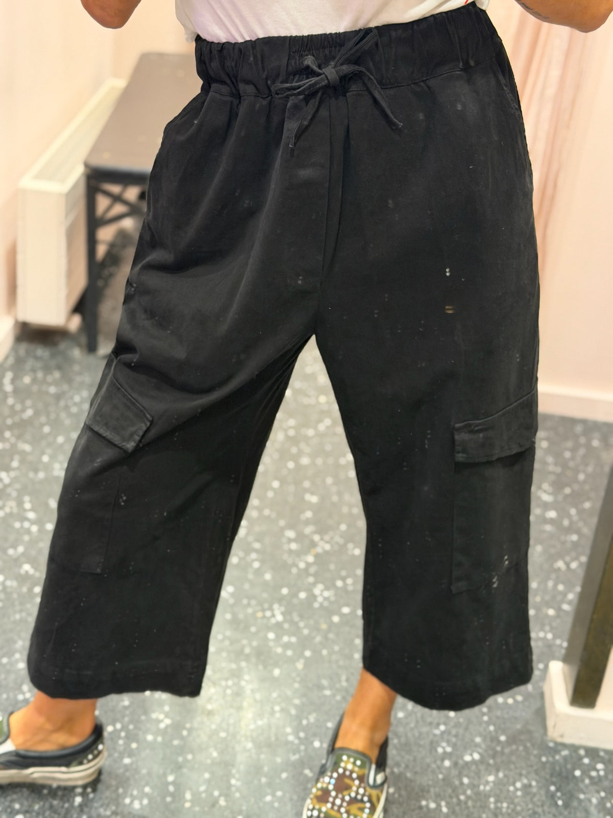 JOHANNA - Pantacourt cargo coton souple