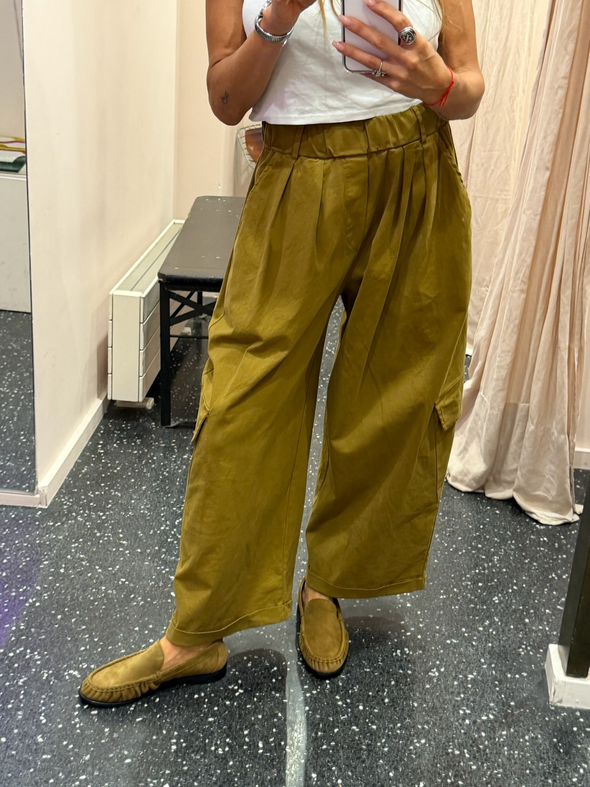 JOHANNA - Pantalon cargo taille élastique