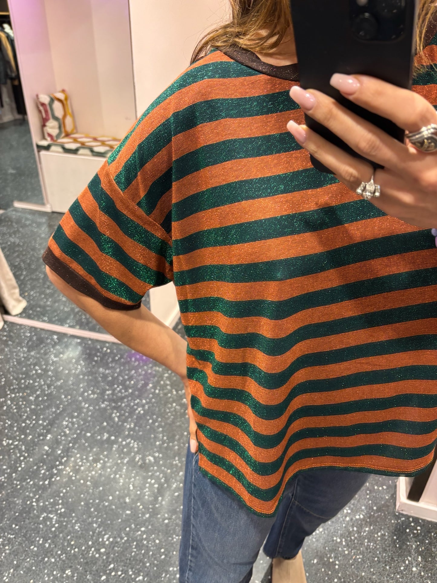 JOHANNA - t-shirt rayé lurex