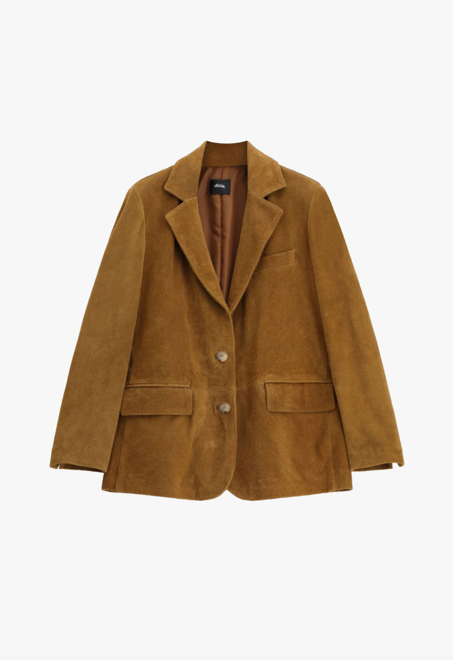 DIXIE – Veste blazer daim cognac