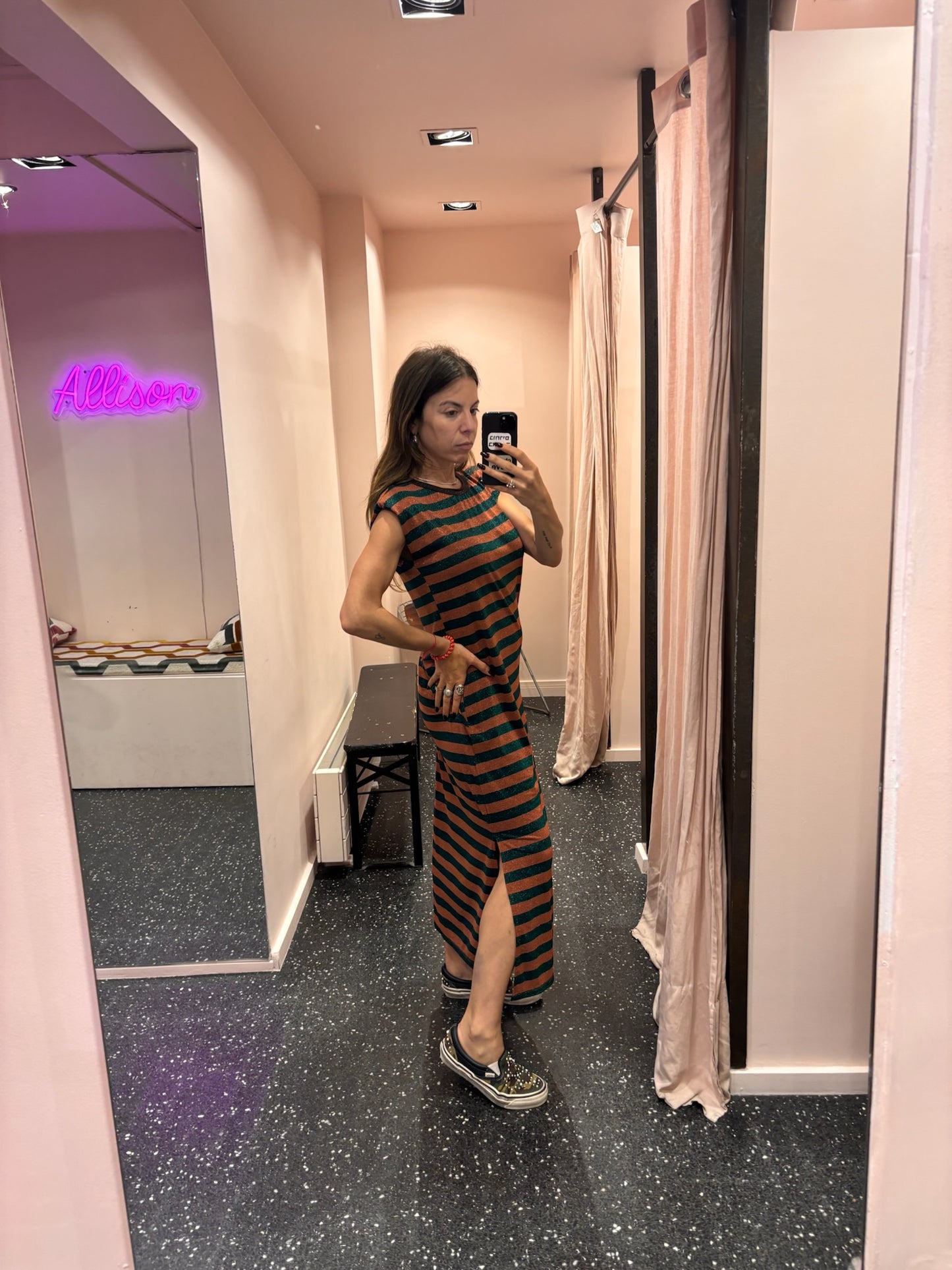 JOHANNA – Robe rayée lurex