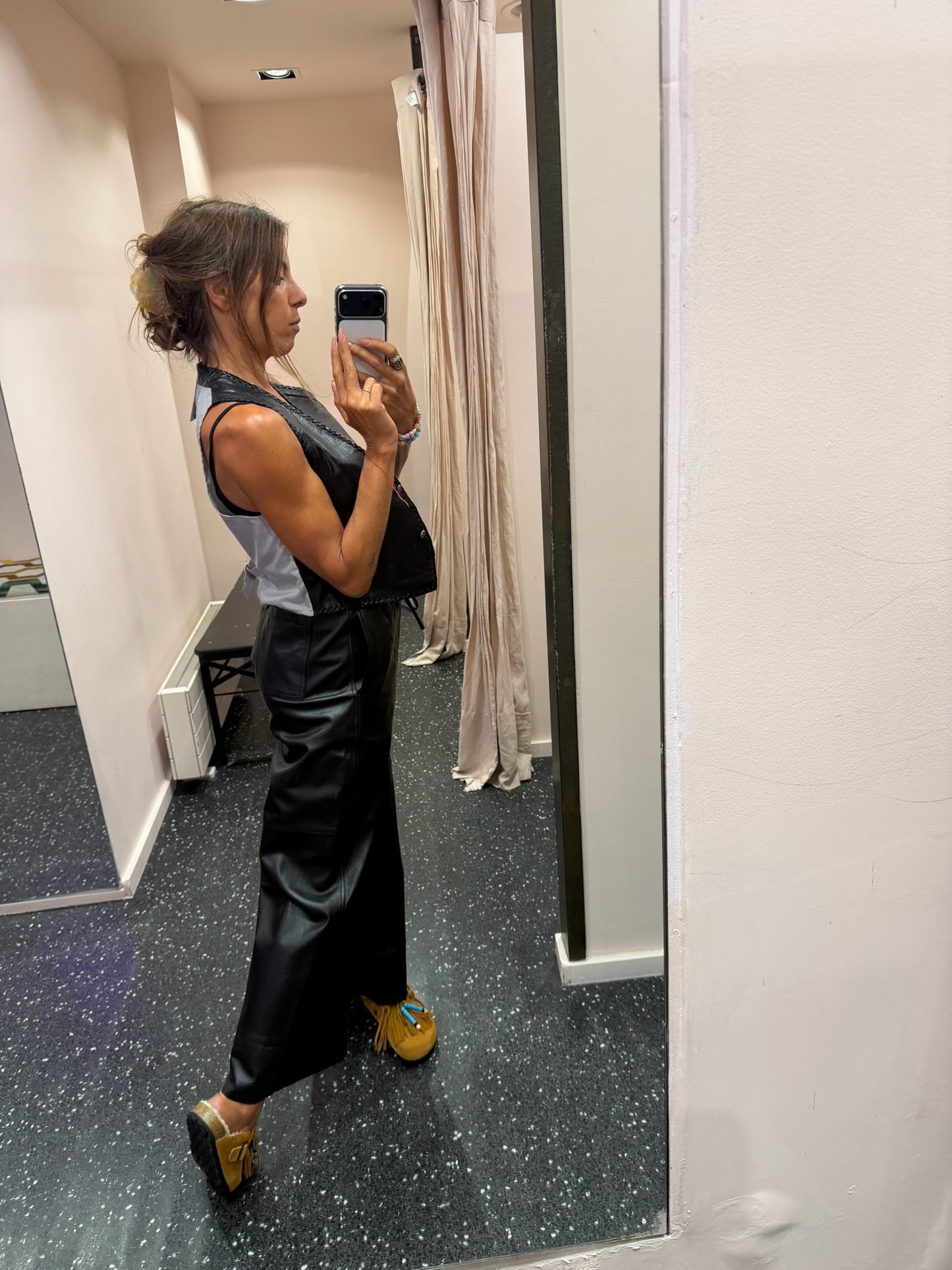 DIEGA - Gilet en cuir noir Gamo