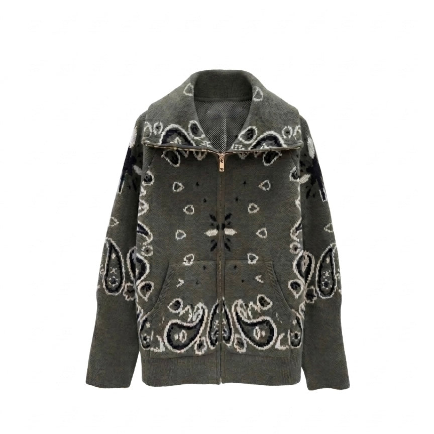 Gilet en maille zippé bandana