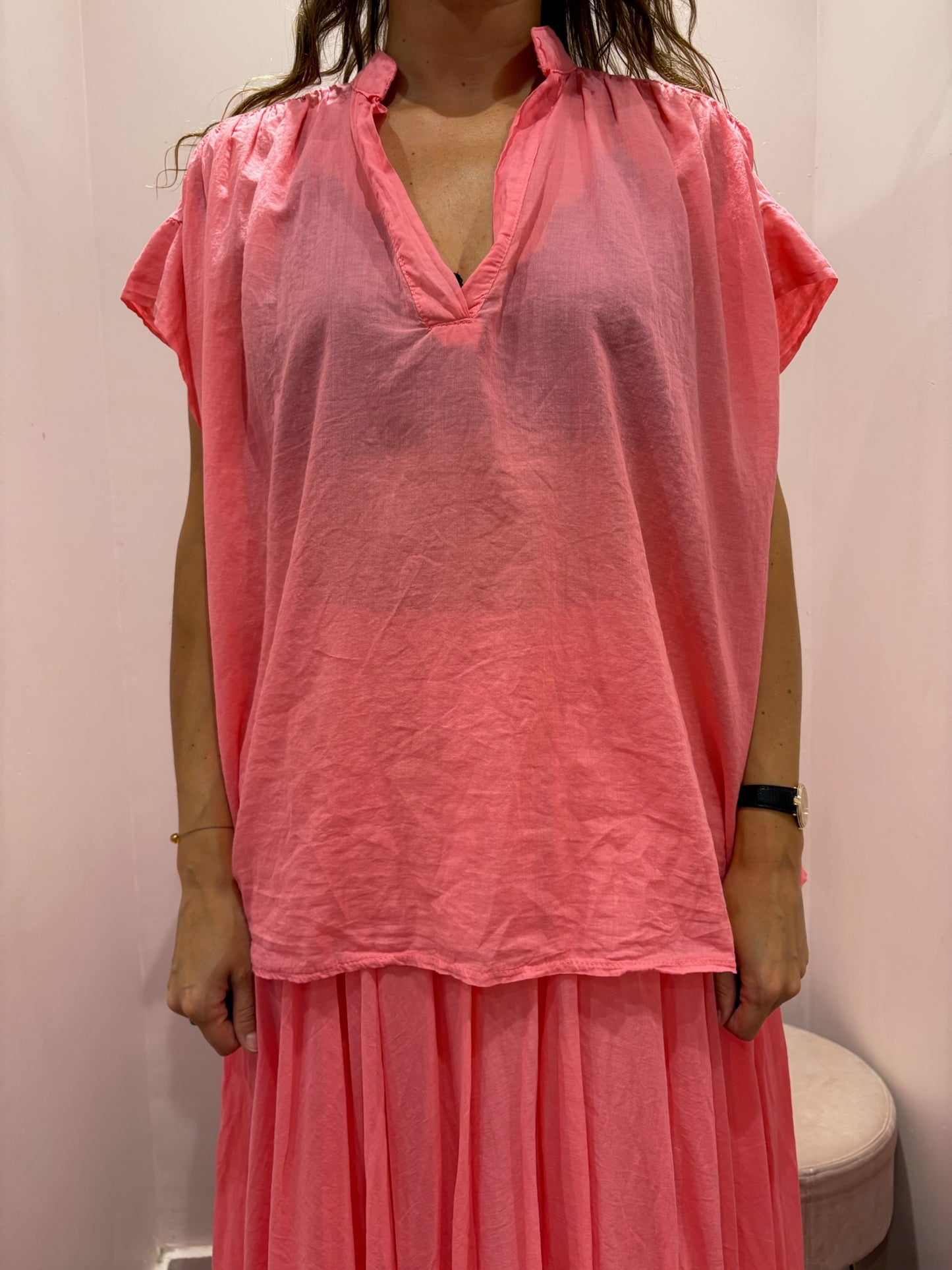 chemise manches courtes en voile de coton Johanna paris