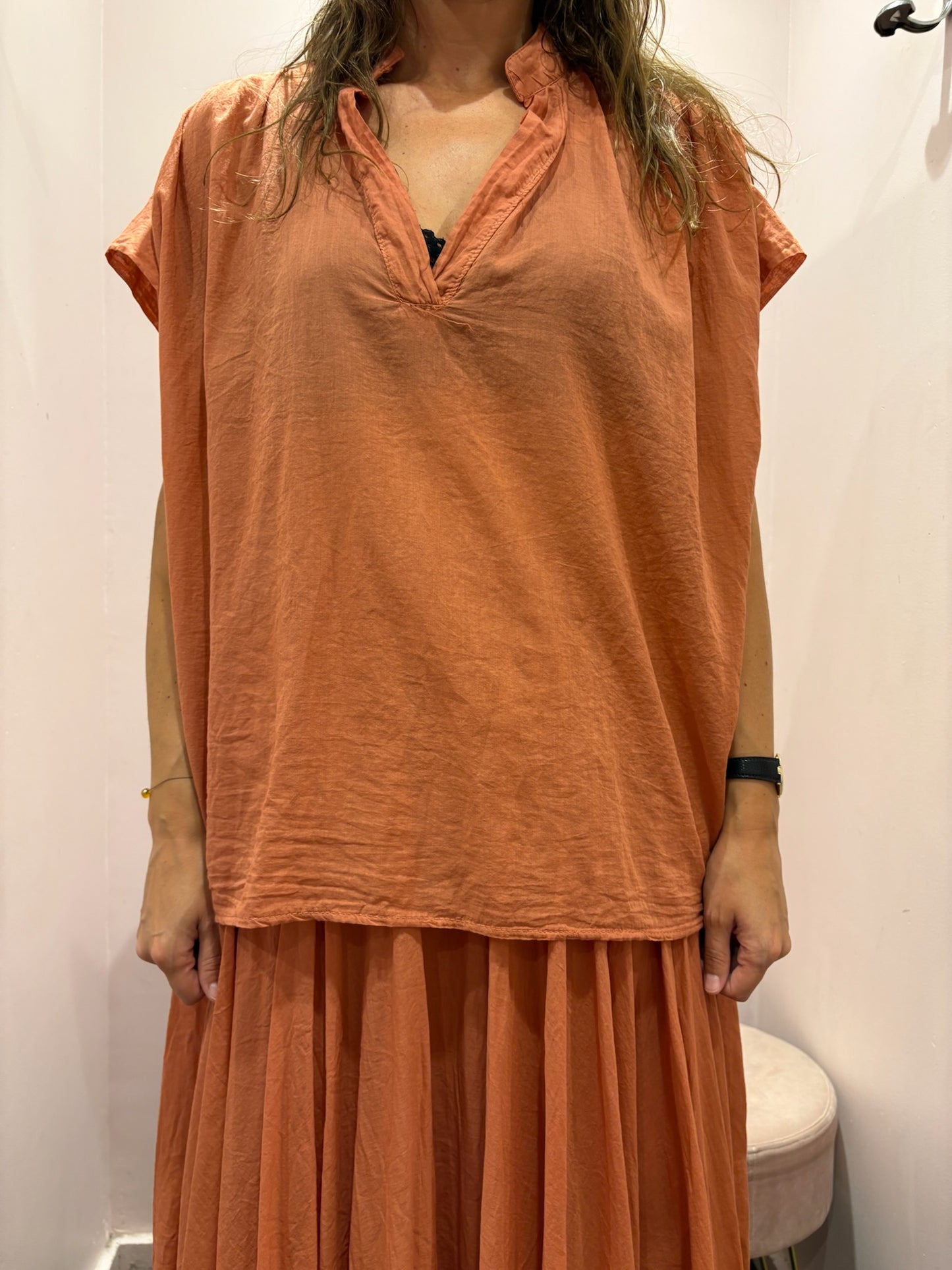 chemise manches courtes en voile de coton Johanna paris