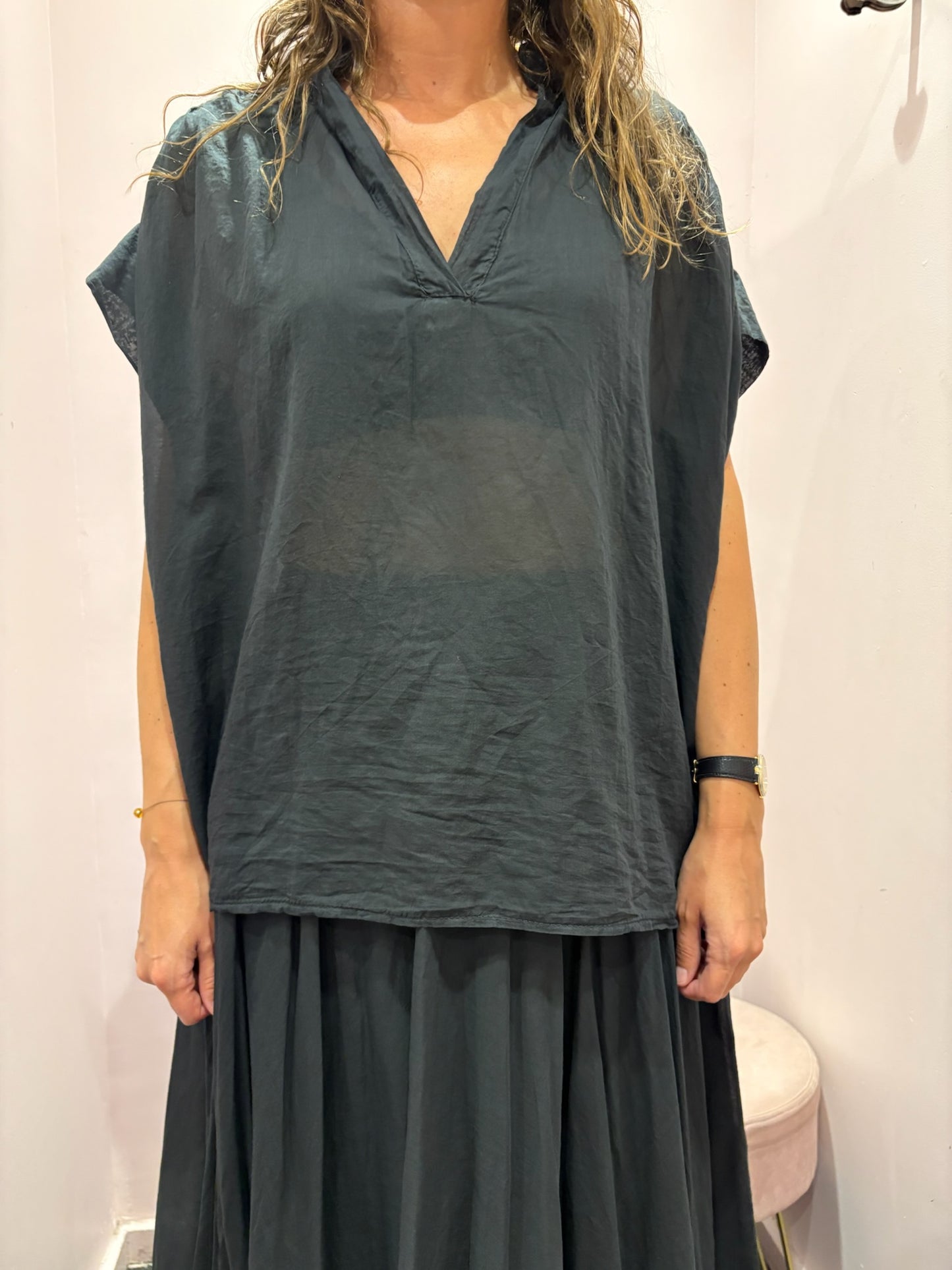 chemise manches courtes en voile de coton Johanna paris