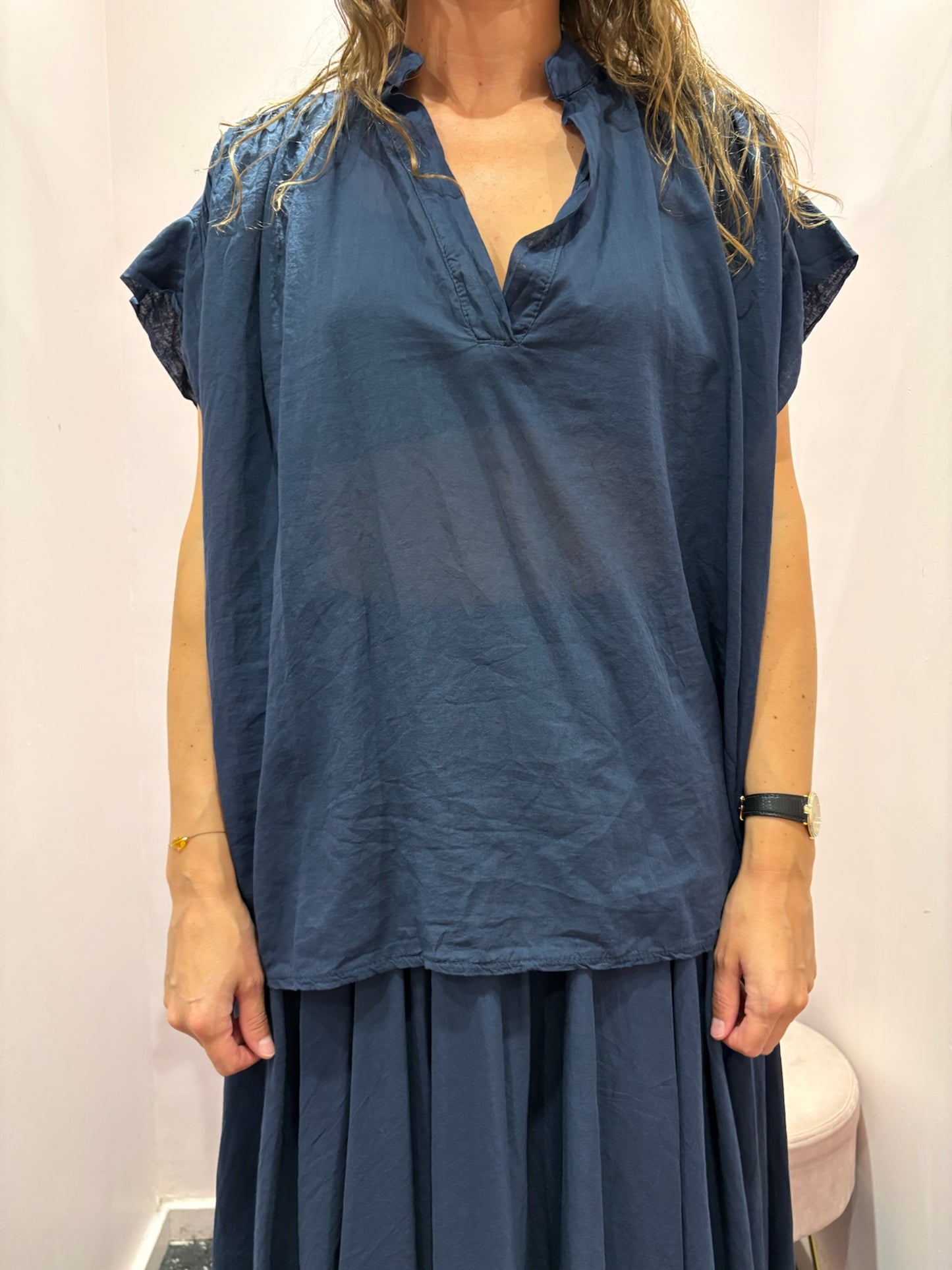 chemise manches courtes en voile de coton Johanna paris