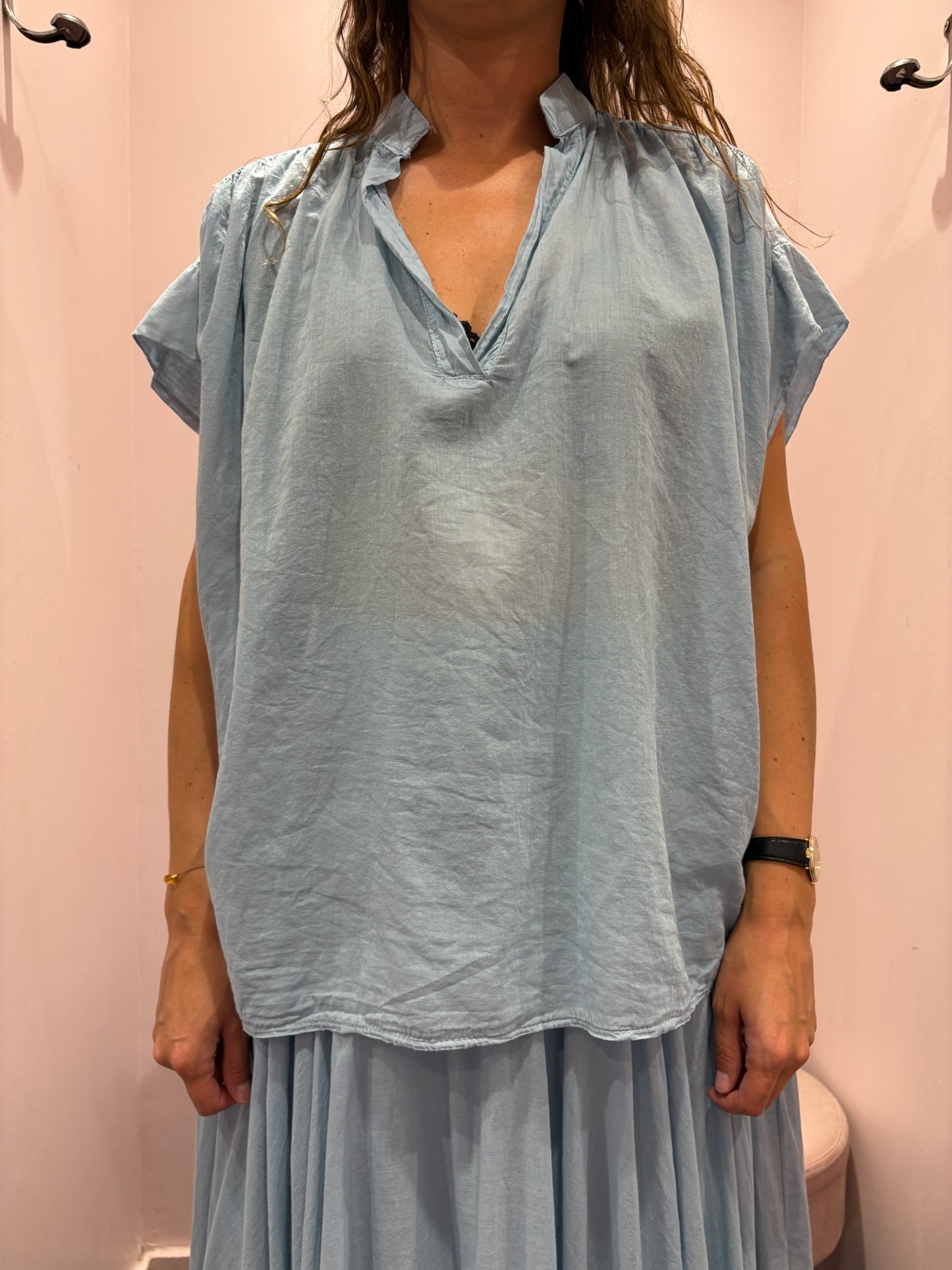 chemise manches courtes en voile de coton Johanna paris