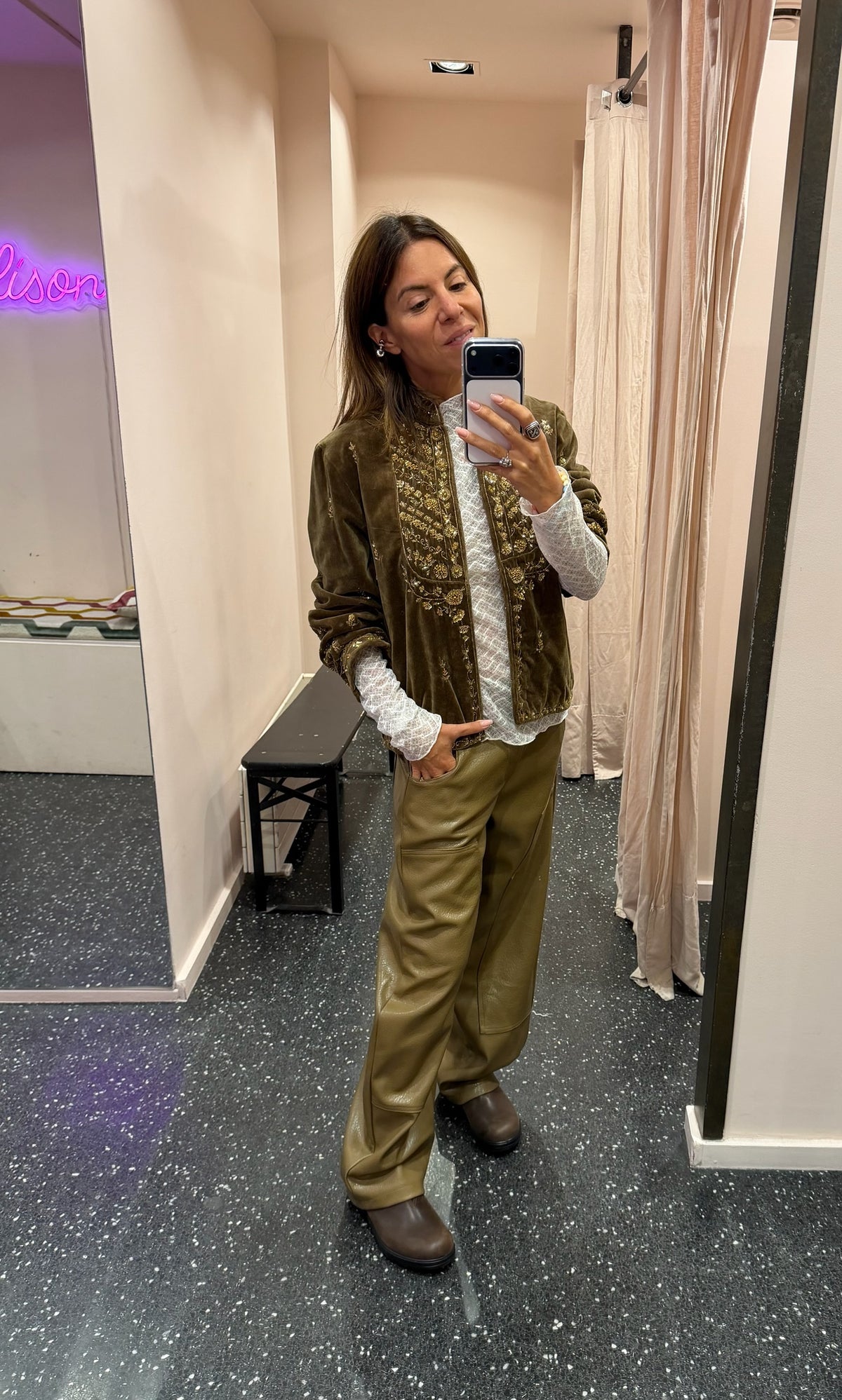 THE CORNER - Pantalon worker similicuir