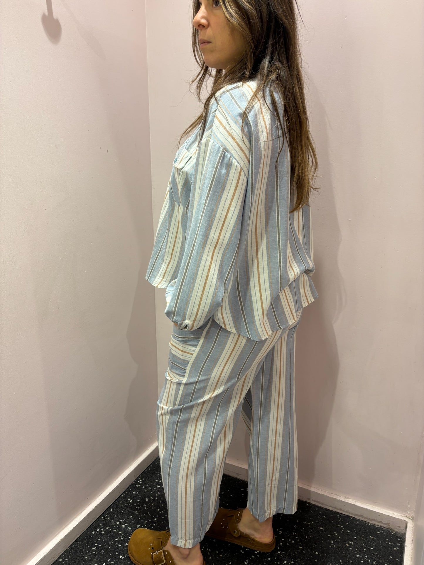 Pantalon à larges rayures Johanna