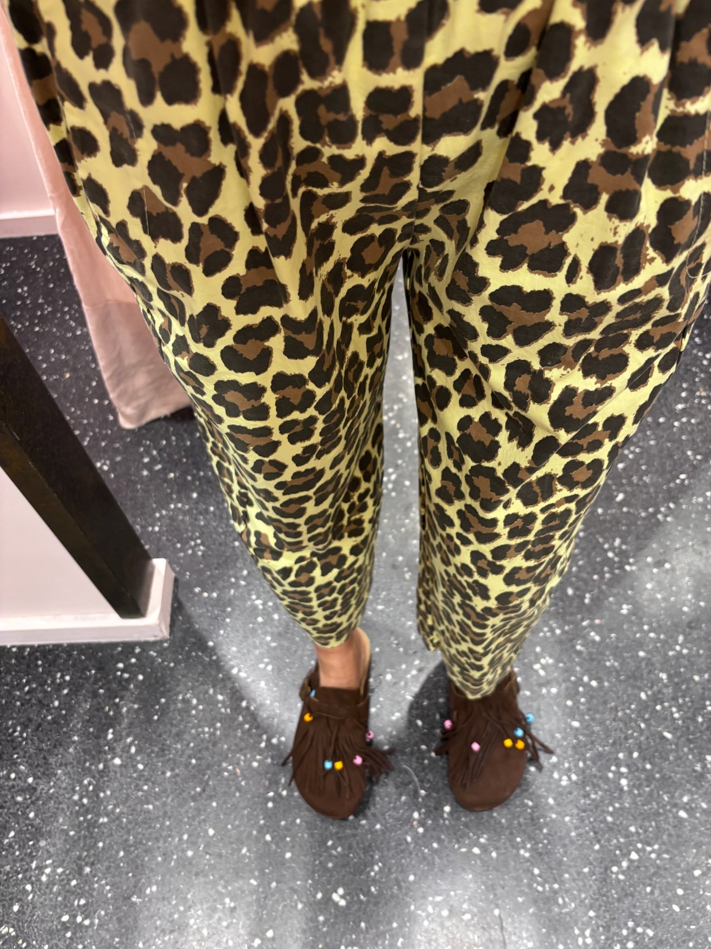 JOHANNA - Pantalon léopard jaune