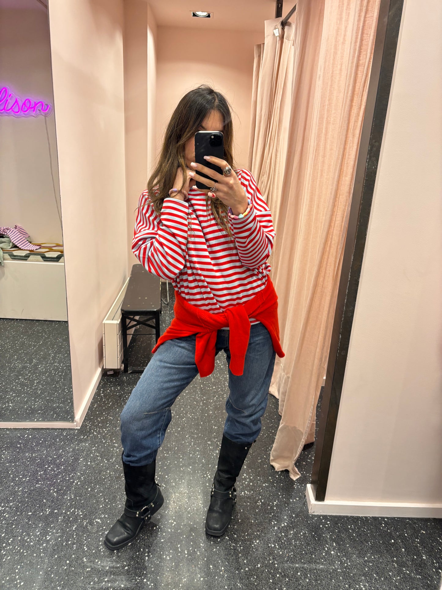 marinière oversize manches longues rayées