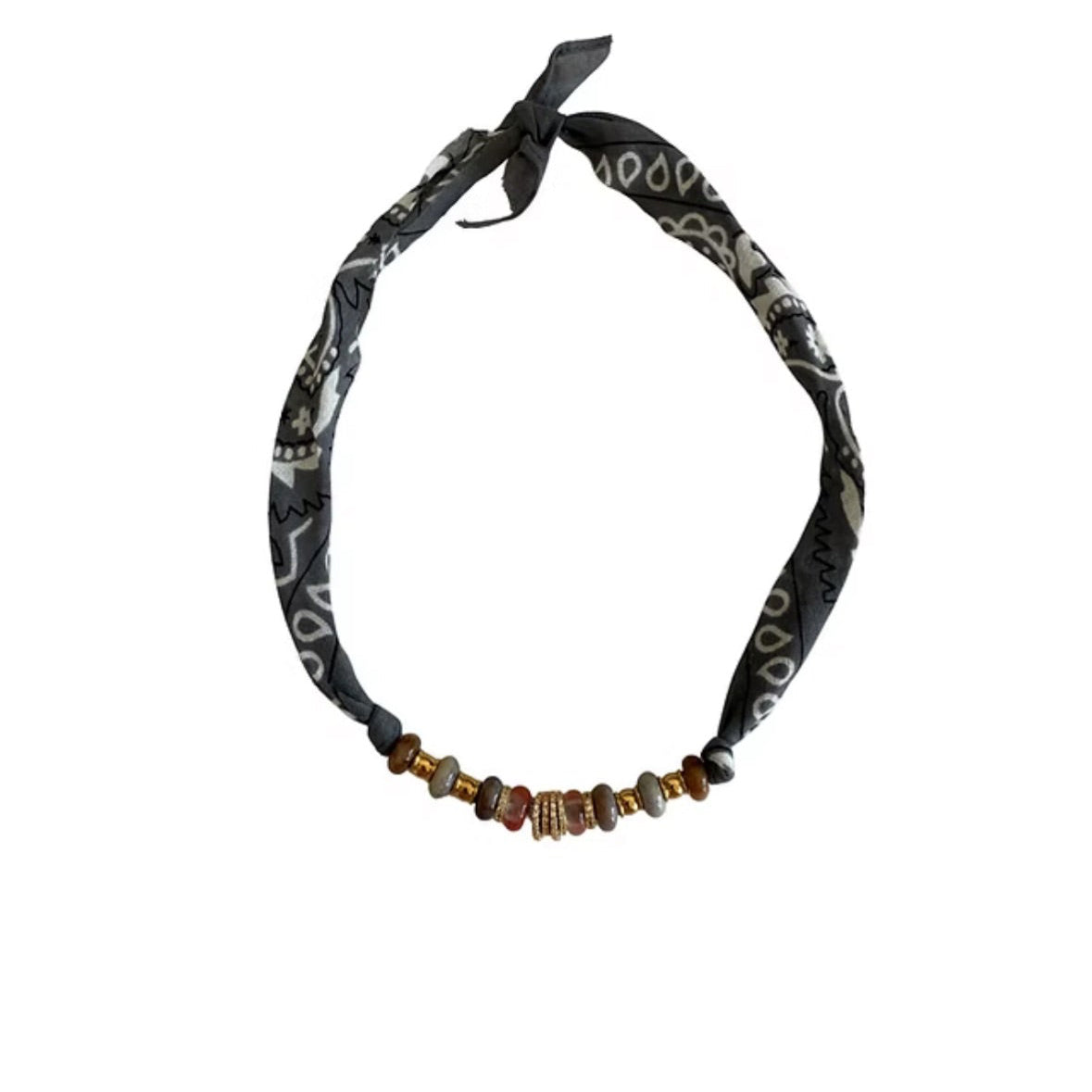 Collier bandana mindset gris