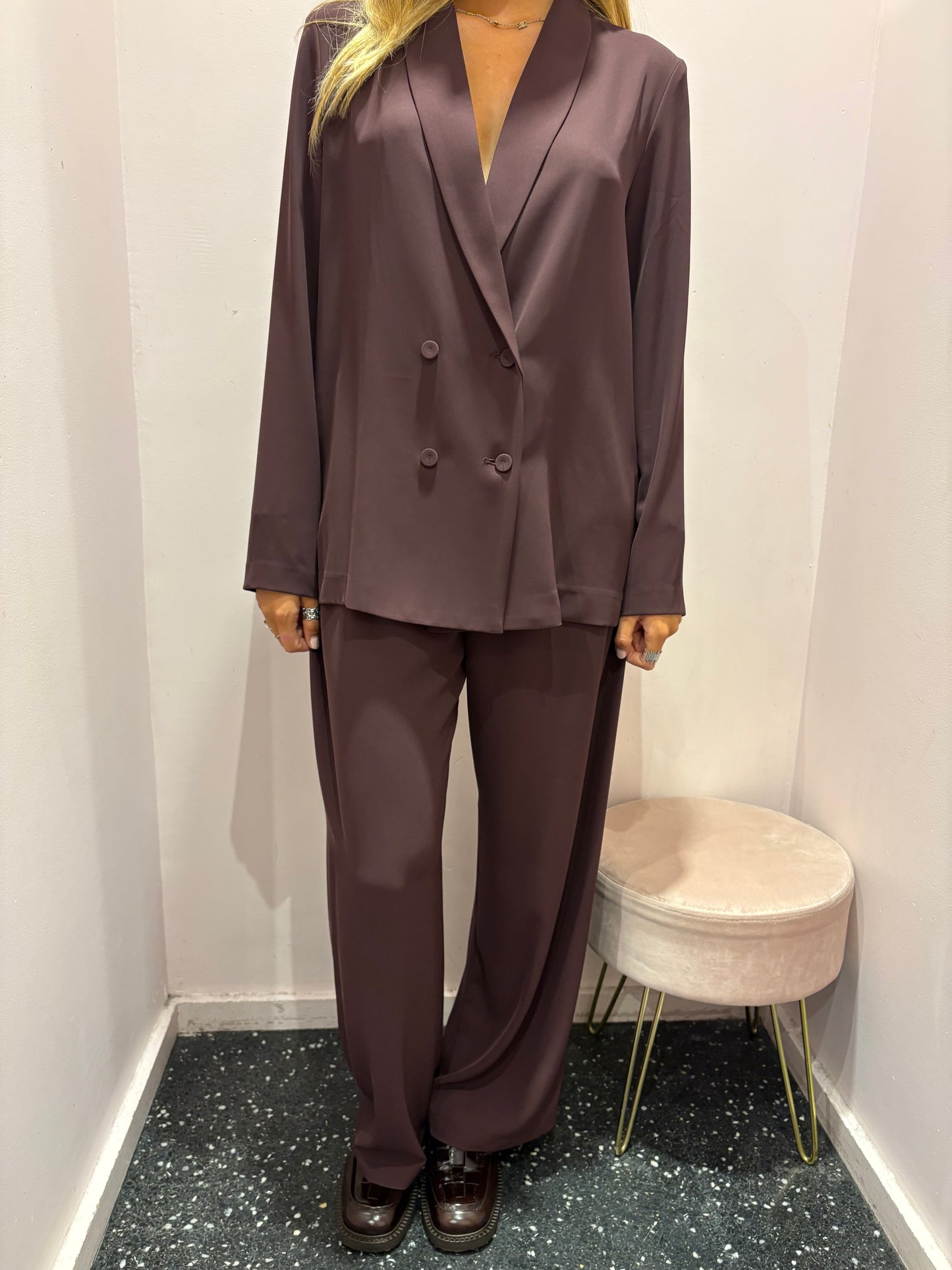 Veste croisée prune IMPERIAL