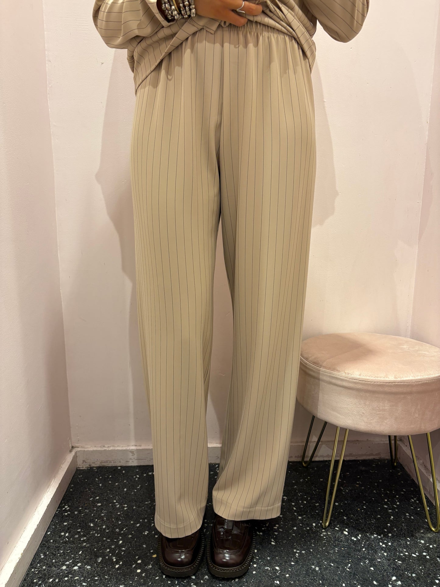 Pantalon beige rayures IMPERIAL