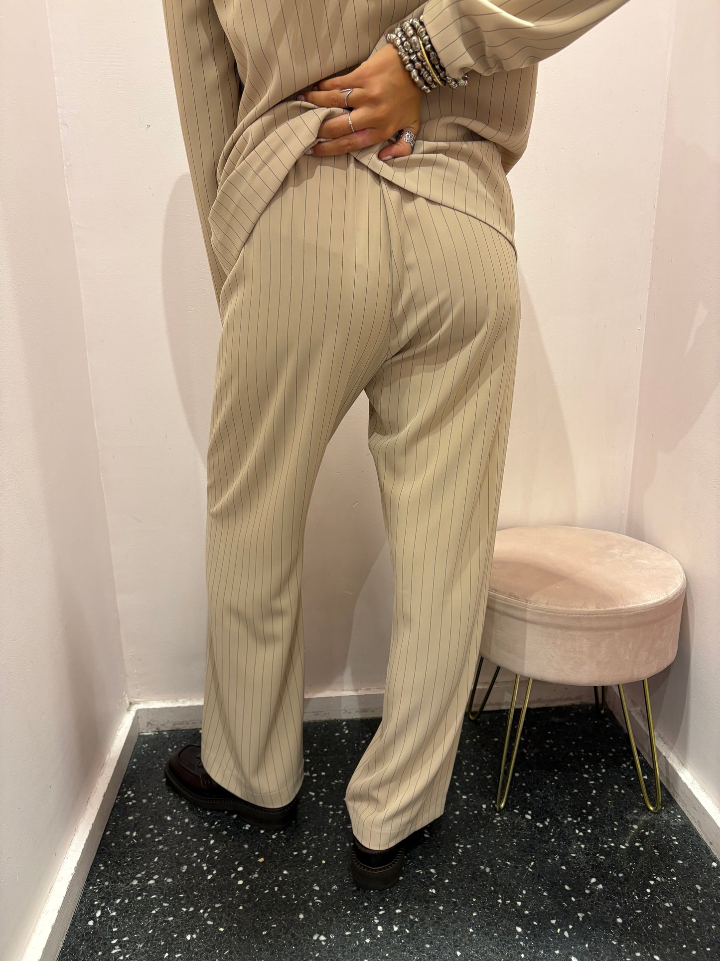 Pantalon beige rayures IMPERIAL