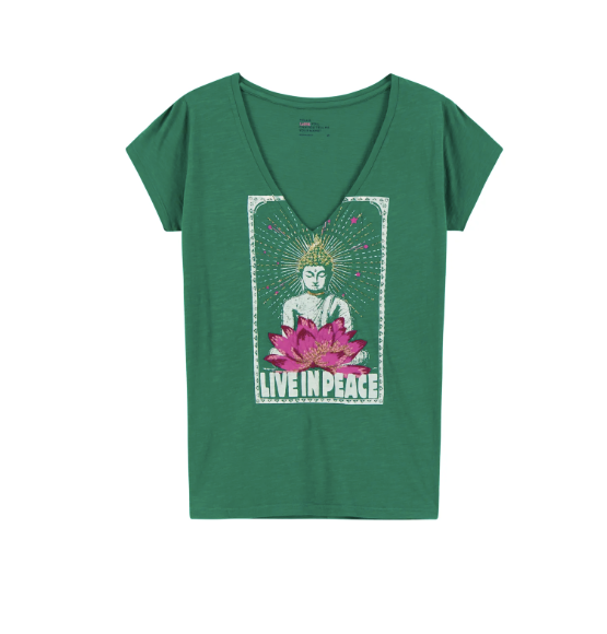 T-shirt Tonton Yoga vert Léon Harper