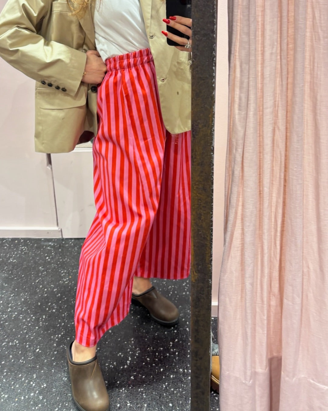 JOHANNA - Pantalon rayé (lien taille)