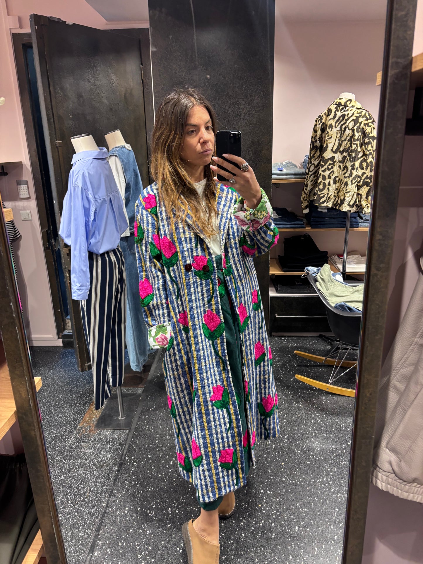 XIWIKI - Manteau brodé en coton khadi