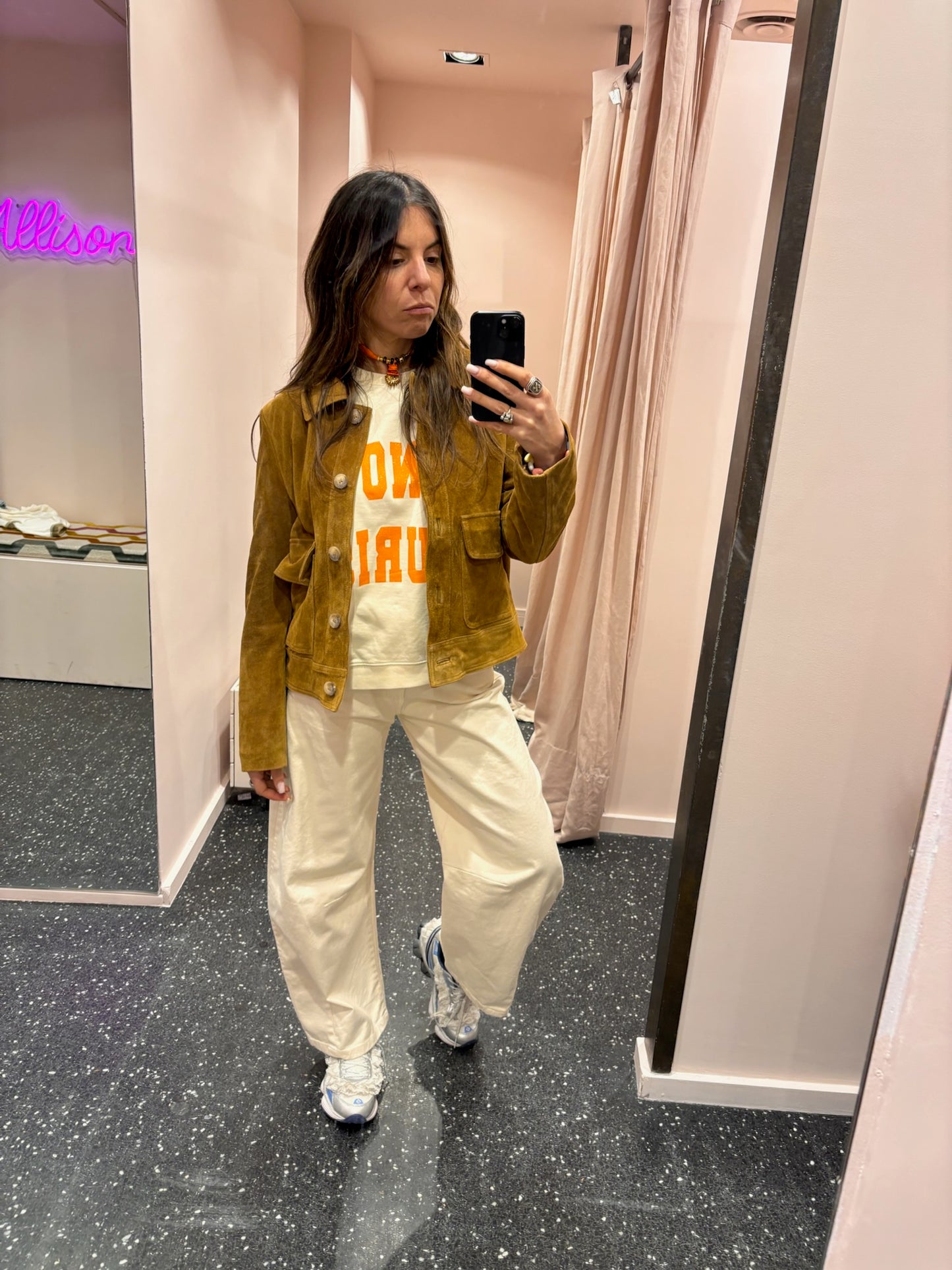 DIXIE – Blouson daim cognac