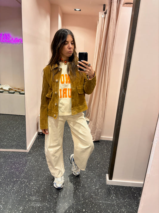 DIXIE – Blouson daim cognac