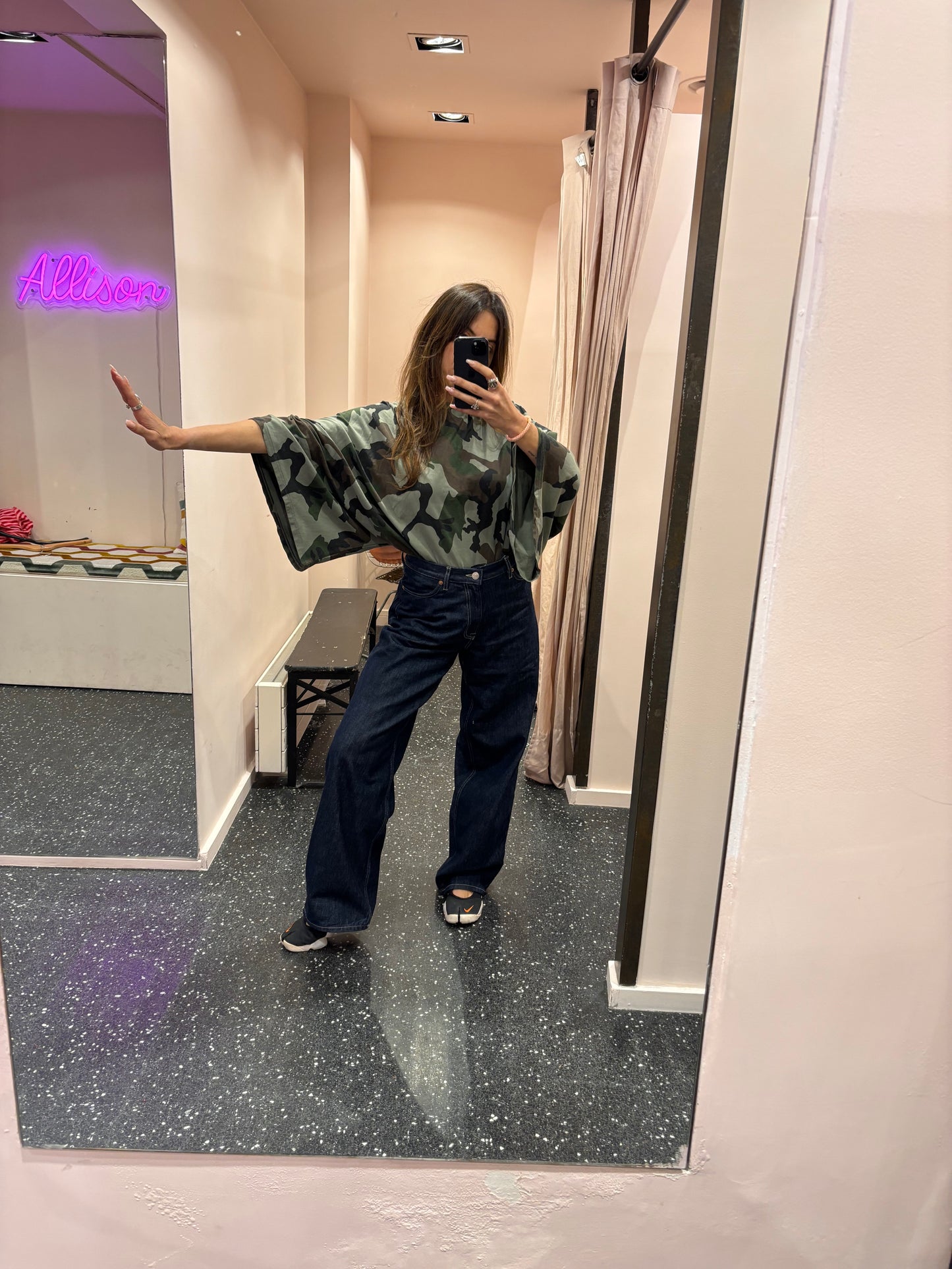 T-shirt manches amples style kaftan