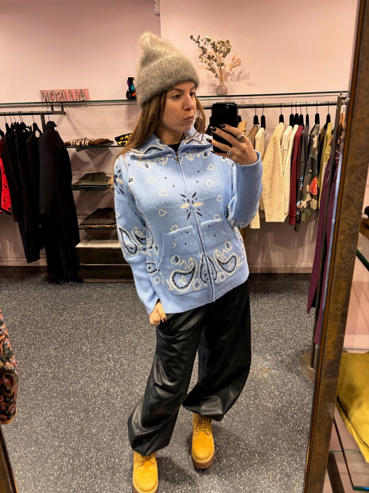 Gilet zippé imprimé bandana