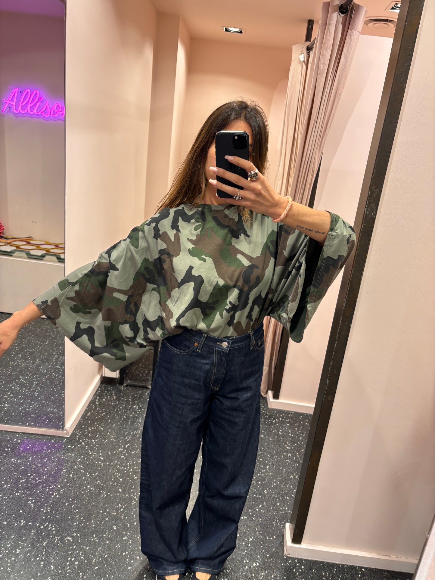 T-shirt manches amples style kaftan