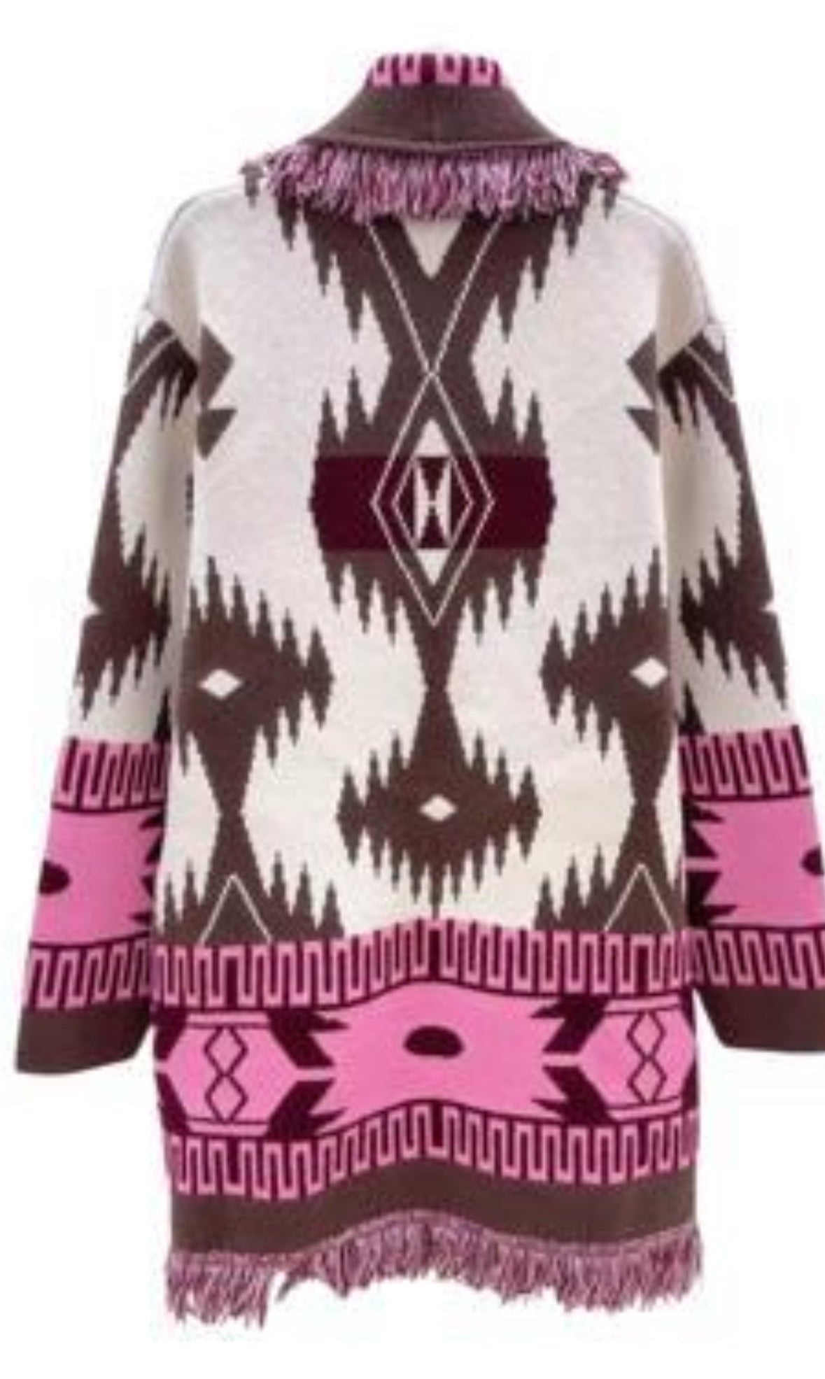 Gilet long motifs aztèques