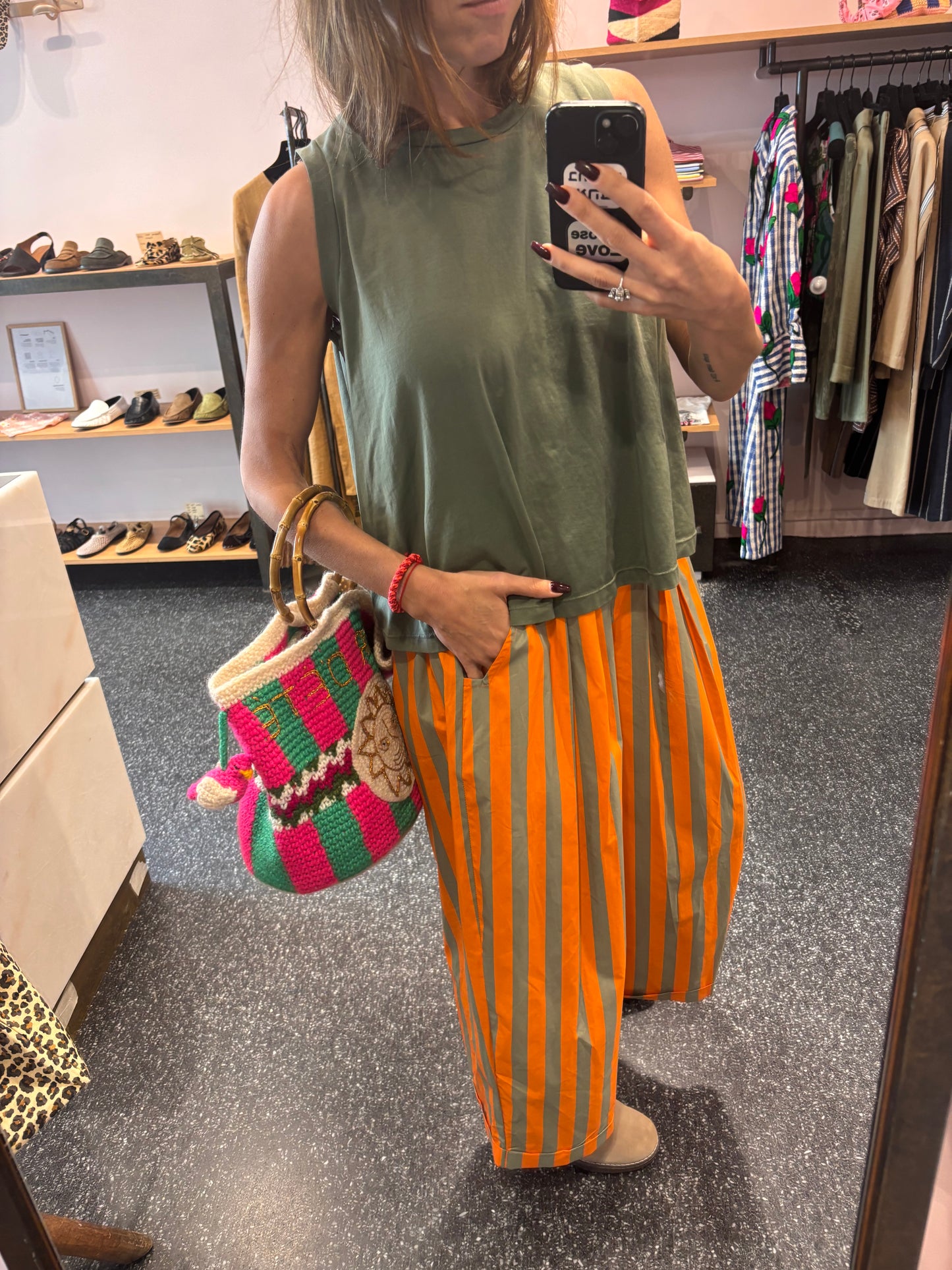 JOHANNA - Pantalon rayé bicolore