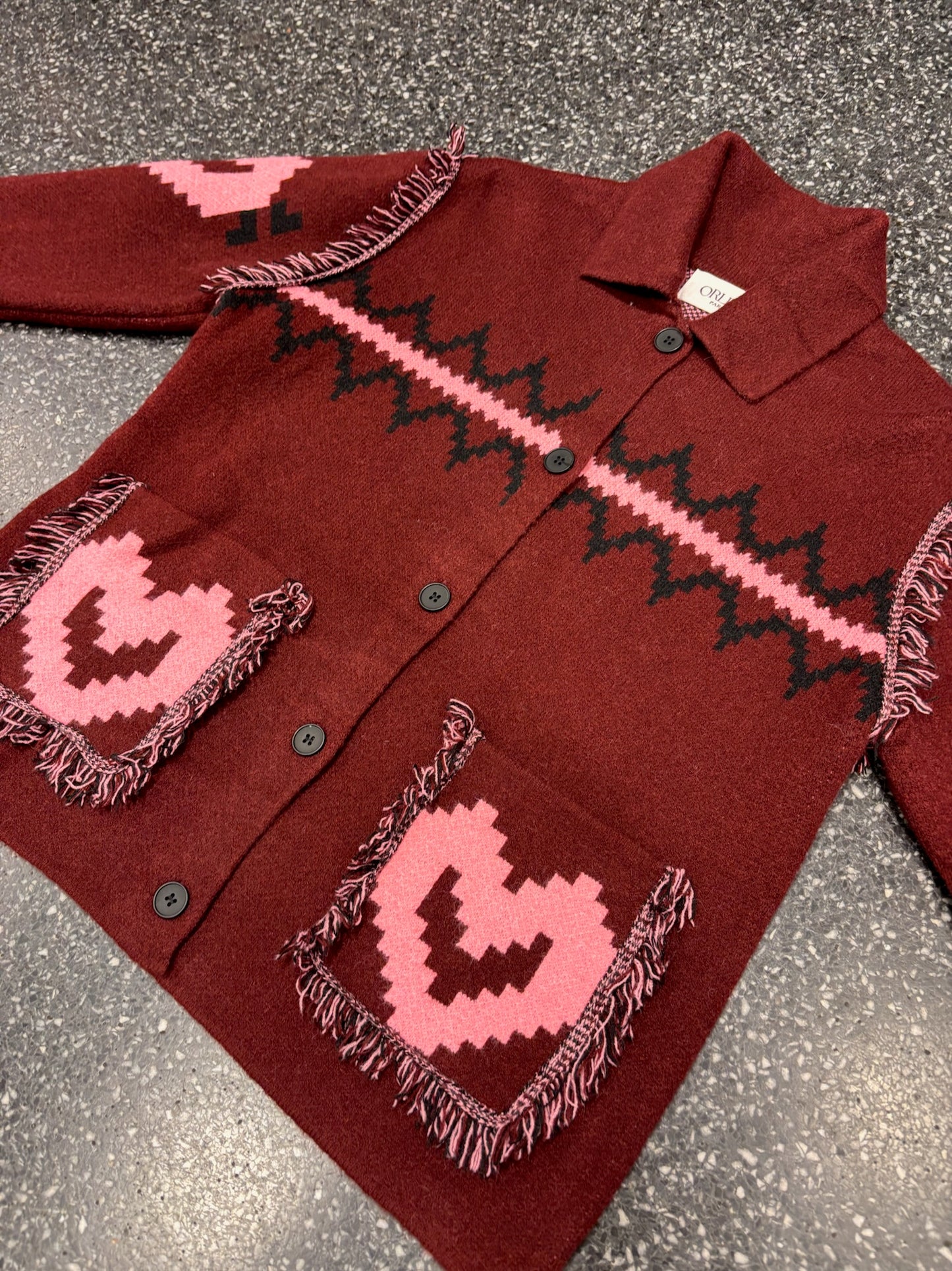 Gilet court bordeaux