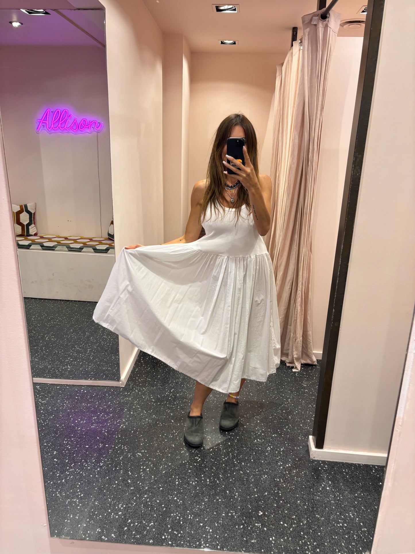 JOHANNA - Robe longue débardeur bi matière