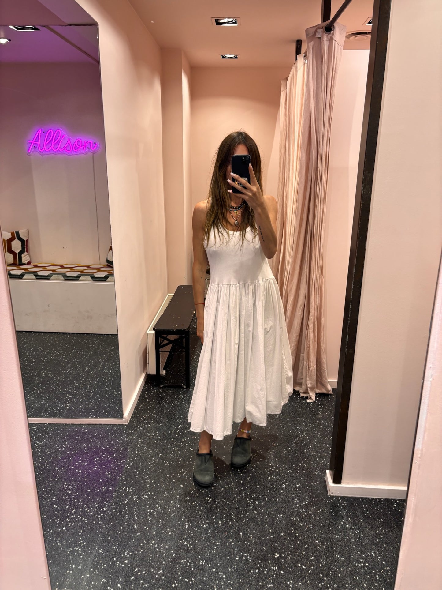 JOHANNA - Robe longue débardeur bi matière