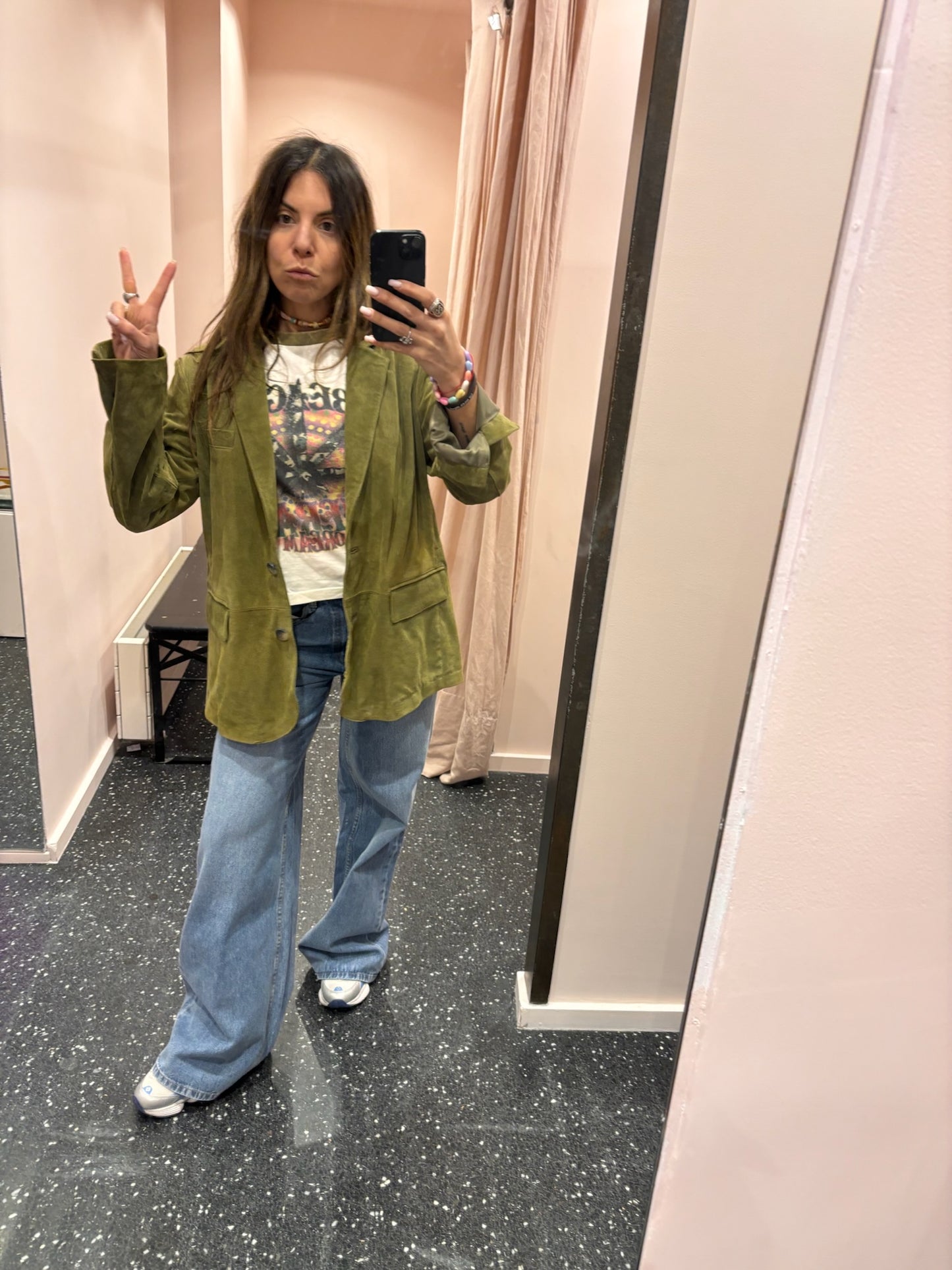 DIXIE – Veste blazer daim Olive