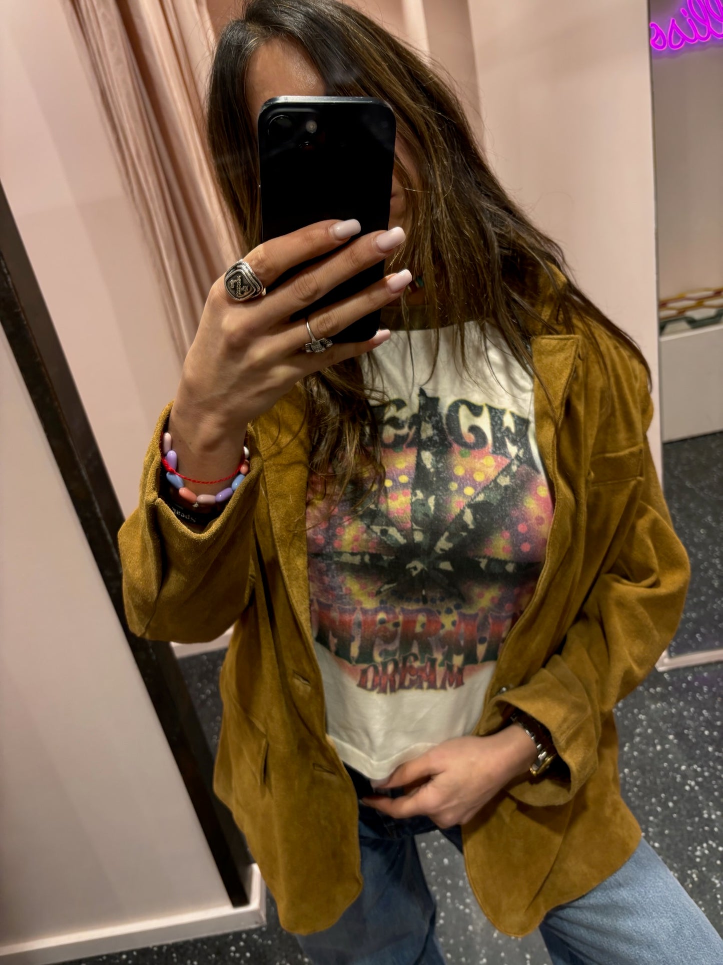 DIXIE – Veste blazer daim cognac