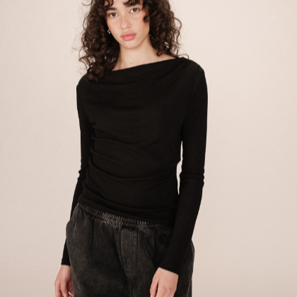t shirt drapé grace and mila noir  sioux
