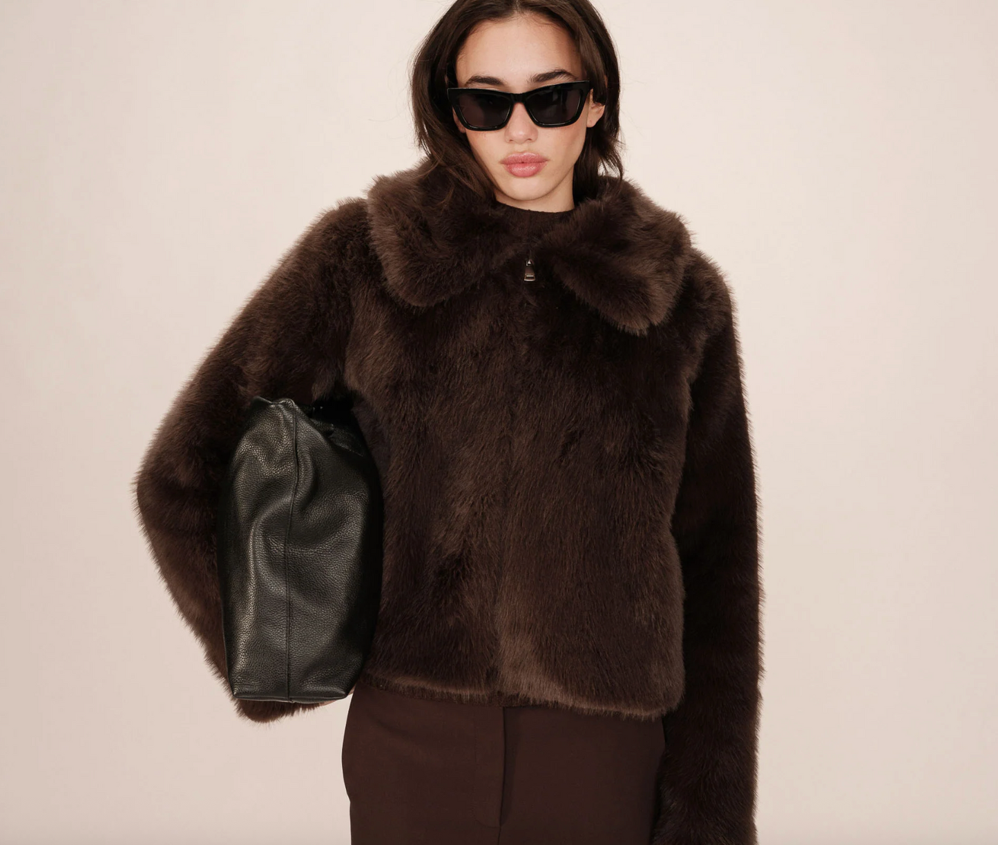 Fausse fourrure chocolat Grace & Mila