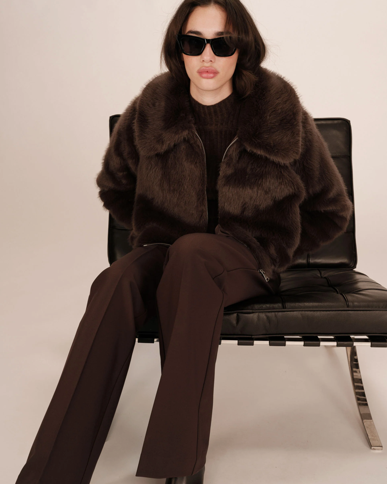 Fausse fourrure chocolat Grace & Mila