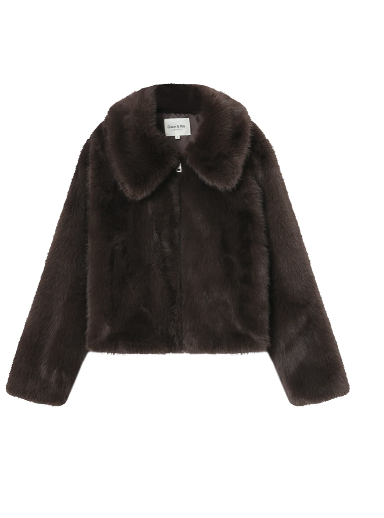 Fausse fourrure chocolat Grace & Mila