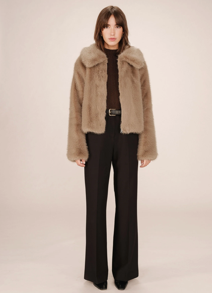 Fausse fourrure greige Grace & Mila